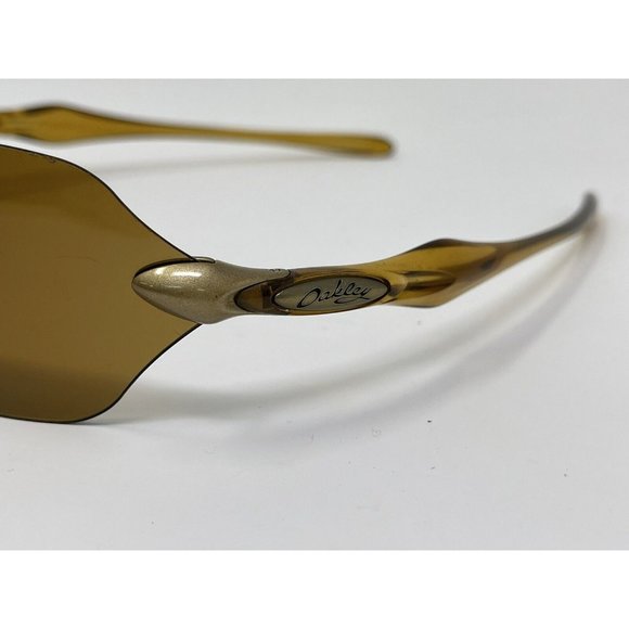 Oakley Dartboard Sunglasses Rimless Shield Brown  Scratches On Lenses Rare - Picture 4 of 12